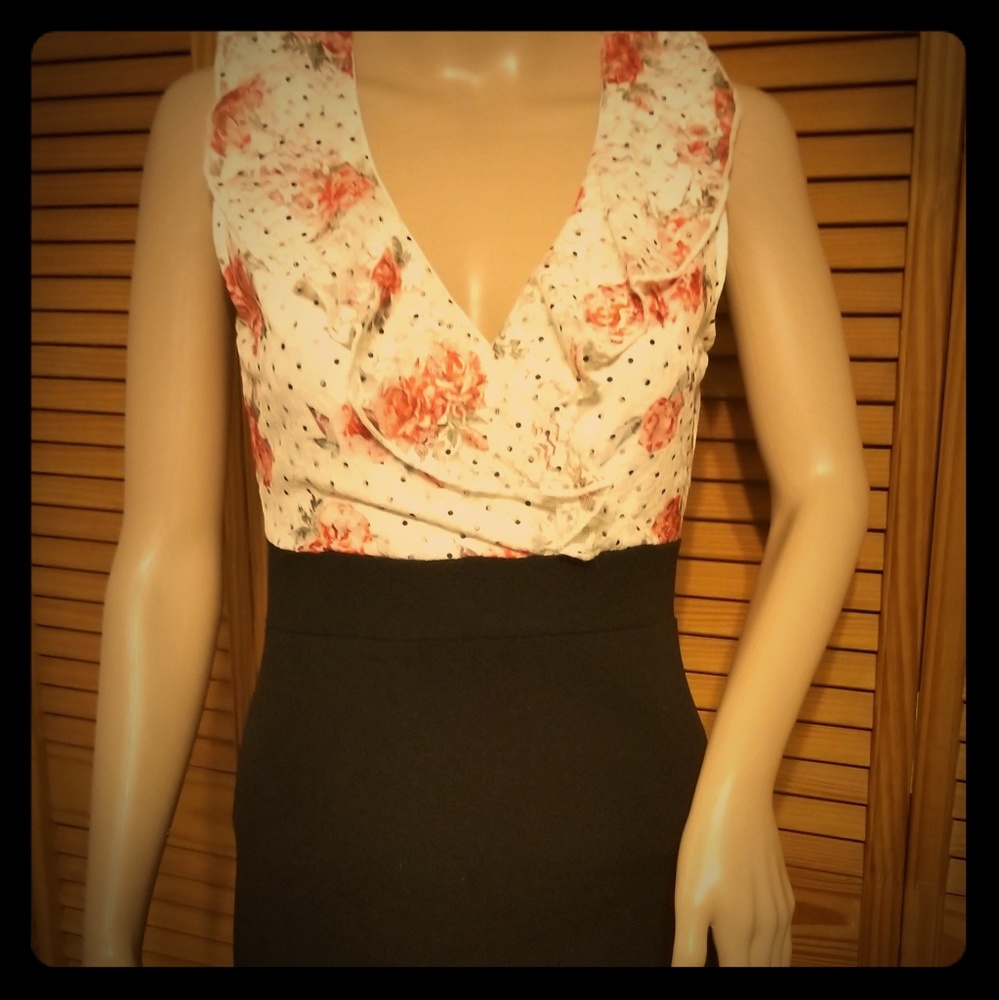 Black & Rose Sleeveless Dress